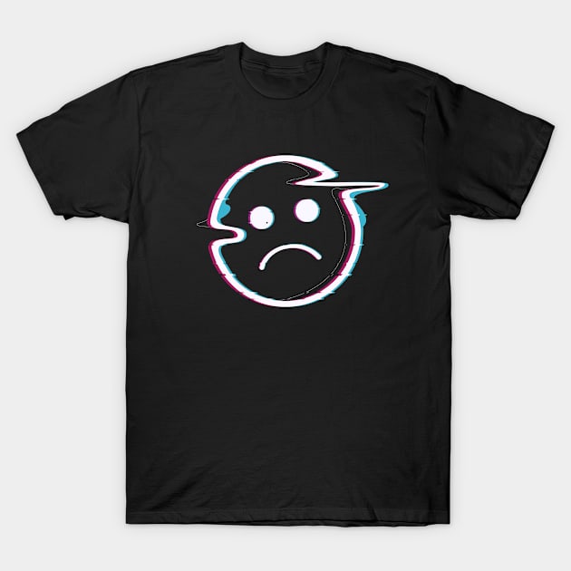 Sad Boi Pink Aesthetic Vaporwave Sadboi Sad Face Glitch Art T-Shirt by AniDev 